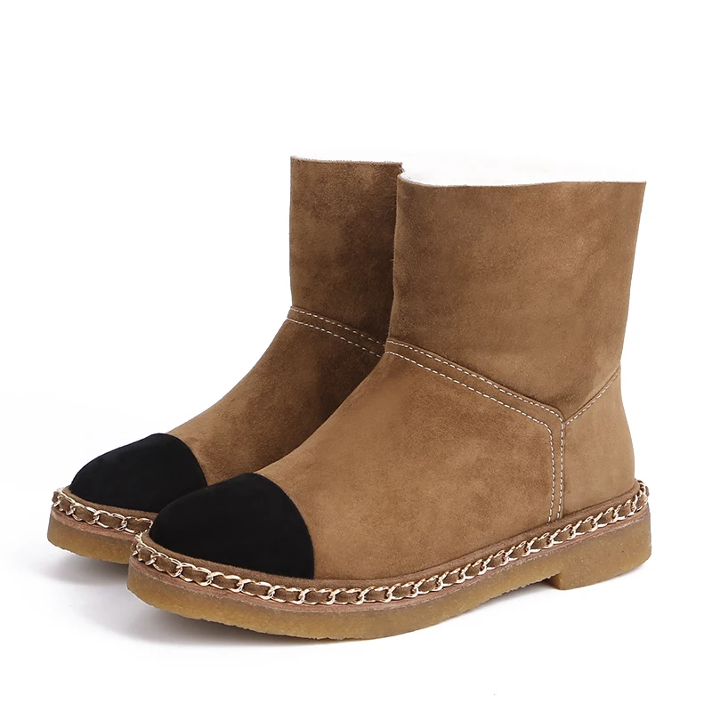 Роскошные Брендовые женские ботинки зимняя обувь повседневные Черные зимние