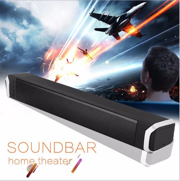 Soundbar TV Wireless Bluetooth portable sound box Bass stereo subwoofer Bass Loudspeaker Portable Support TF Aux for Computer