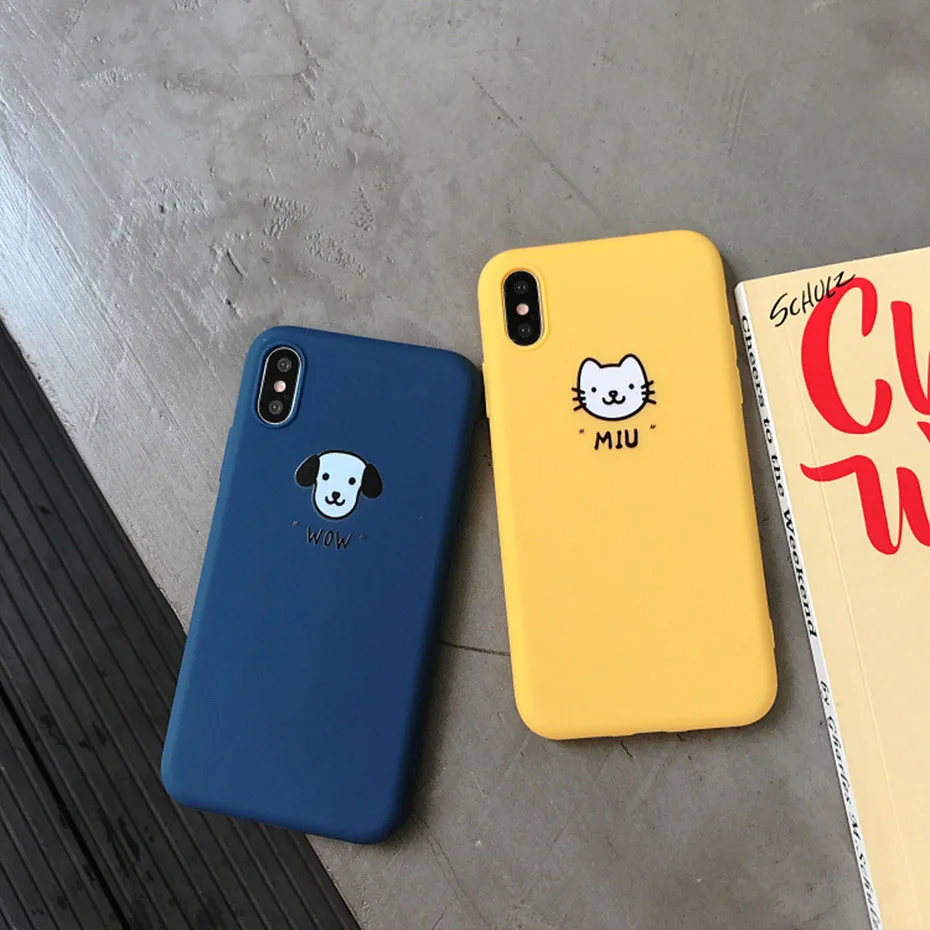 Милый чехол с изображением животного силиконовый для телефона iPhone 6 6s plus 7 7Plus 8 8Plus