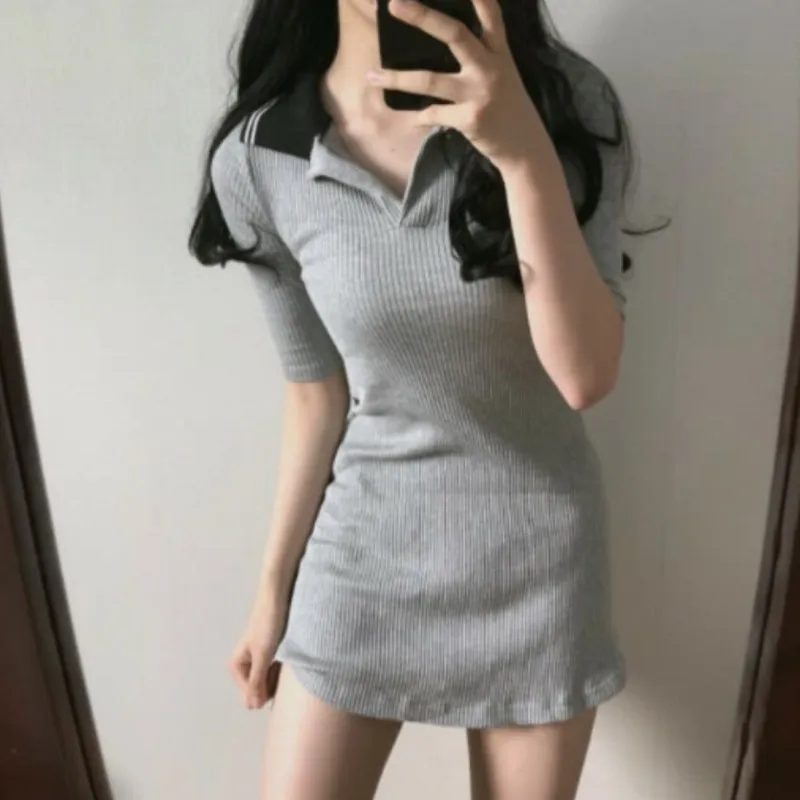 

Ms. Fashion Fashion Dress Street ins Wind Short Sleeve Slim Hip Dress Summer New 2020