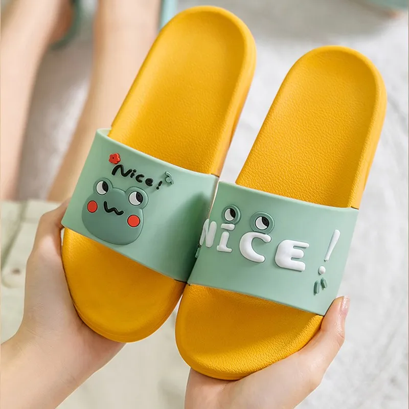 

Non-slip Cartoon Animal Women Men Summer Casual Slippers Beach Slide Sandals Flip Flops Soft Sole Ladies Lovers Bathe Shoes