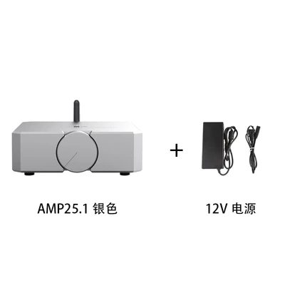 AMP25.1 silver HIFI Цифровой усилитель Bluetooth 5,0 стерео 2,0 канальный 80 Вт высококачественный профессиональный домашний маленький аудио усилитель для наушников - Цвет: AMP25.1 silver