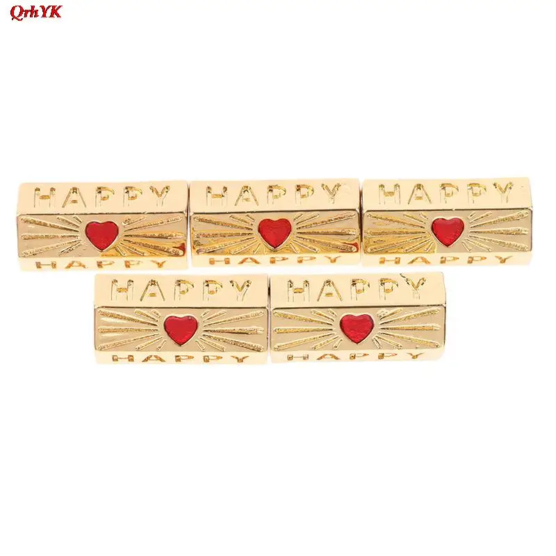 

18K Copper Gold-plated Heart Lucky Beads Separation Beads DIY Accessories Loose Beads Accessories
