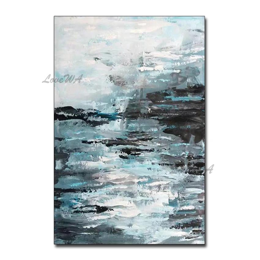 

100% ручная роспись абстрактное морское искусство Настенная картина ручная работа офис холст картина маслом для гостиной домашний декор