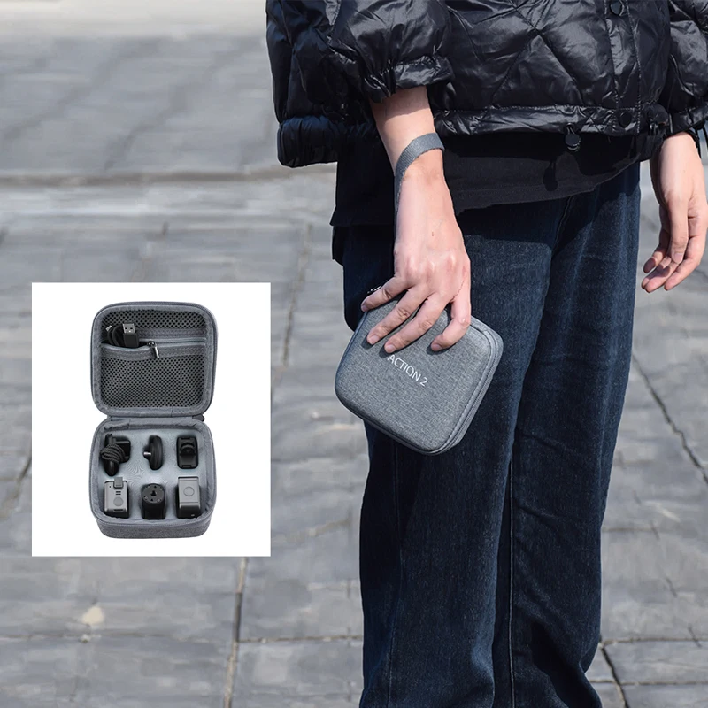 

Чехол для переноски DJI Action 2, сумка для хранения, клатч для спортивной камеры DJI, портативный дорожный Чехол для костюма Action 2, аксессуары
