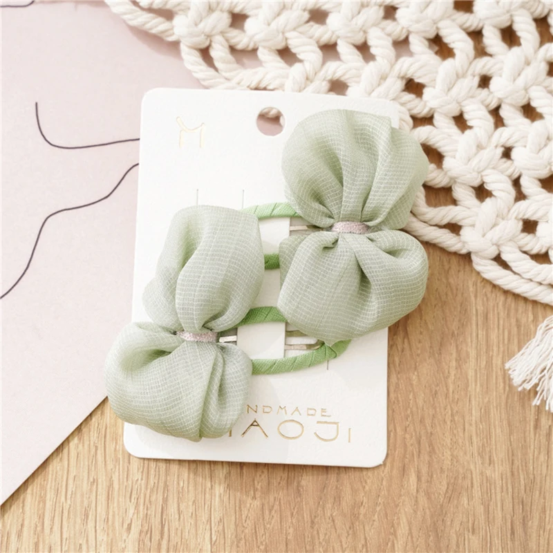 Детская заколка для волос с бантом из сетчатой пряжи милая ткань зажим Детские