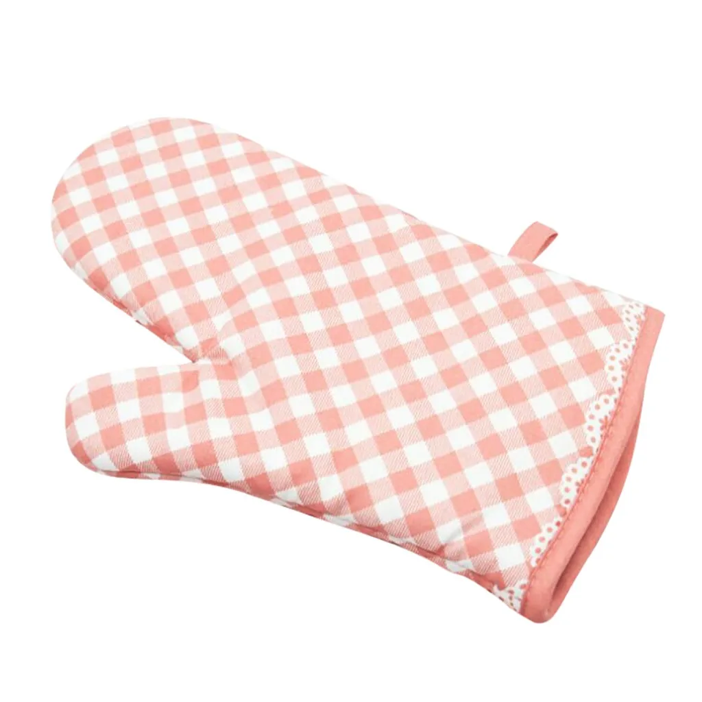 Рукавицы для кухонной печи рукавицы из полиэстера с принтом в клетку