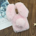 Чехол из кроличьего меха для LG K20 K30 2019 Stylo 4 5 6 V20 V30 K40 K50 K8 K10 2017 G5 G6 G7 G8 G8S ThinQ 3D, алмазный, теплый чехол для телефона