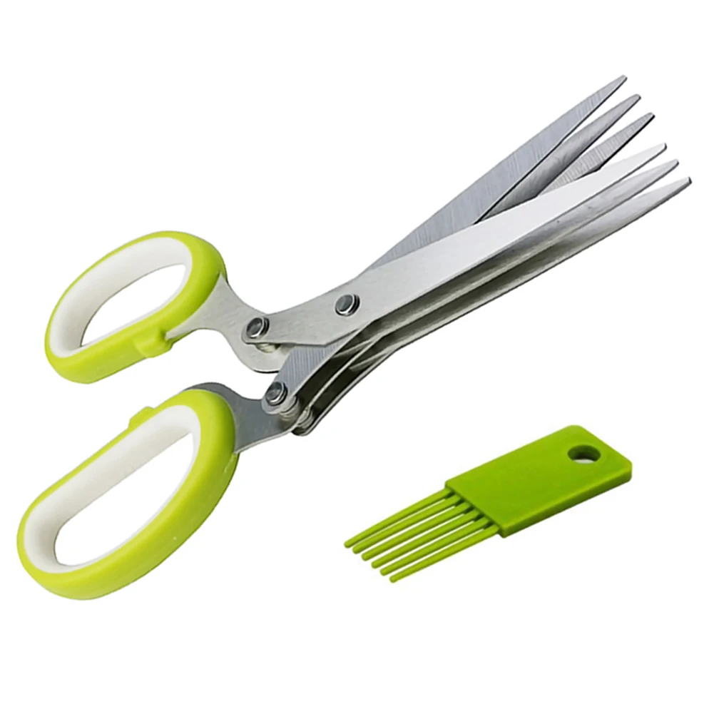 

5 Layers Chopped Laver tool cut Spices Rosemary Kitchen Shredded scissor Scallion Cutter Herb Vegetable Shear Cook Cutting Tool