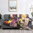 Украшение комнаты, одеяло для рассекания демонов Yaiba Tanjiro Tanjir, подарки для детей, зимнее фланелевое одеяло Kimetsu No Yaiba