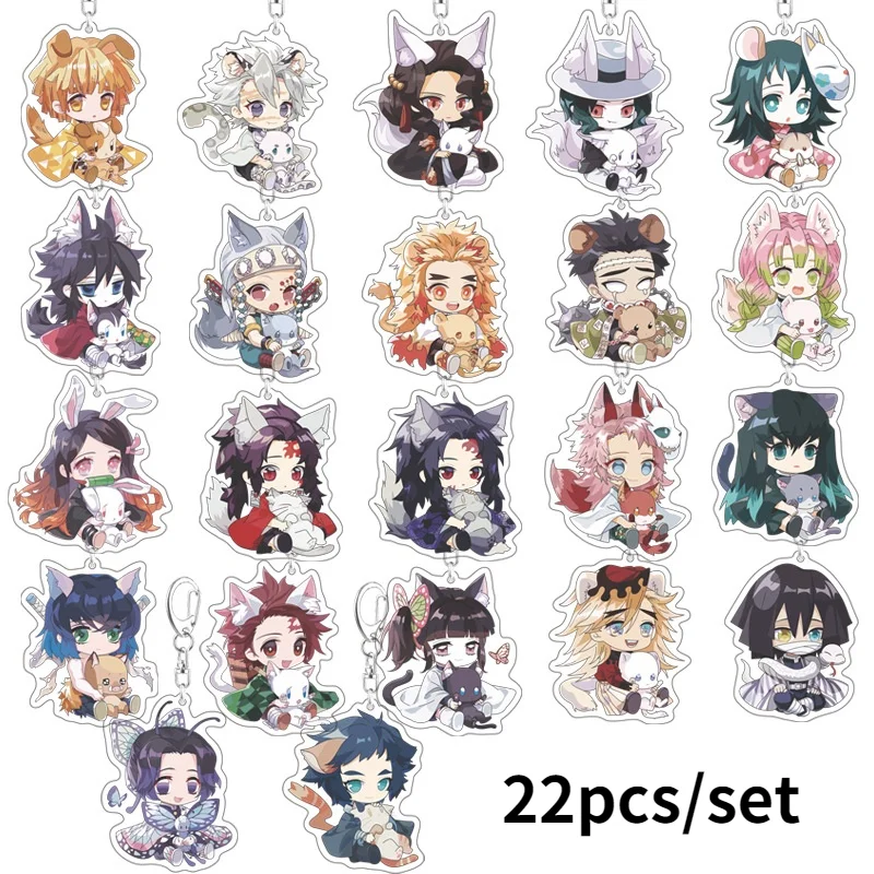 

Брелок для ключей Kamado Tanjirou Nezuko Tomioka Giyuu, акриловый, рассекающий демонов, модель, подарок для праздника