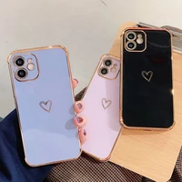 case for iphone 13 12 11 pro max electroplated love heart shockproof soft tpu phone cover for iphone xr xs max x 7 8 plus cases