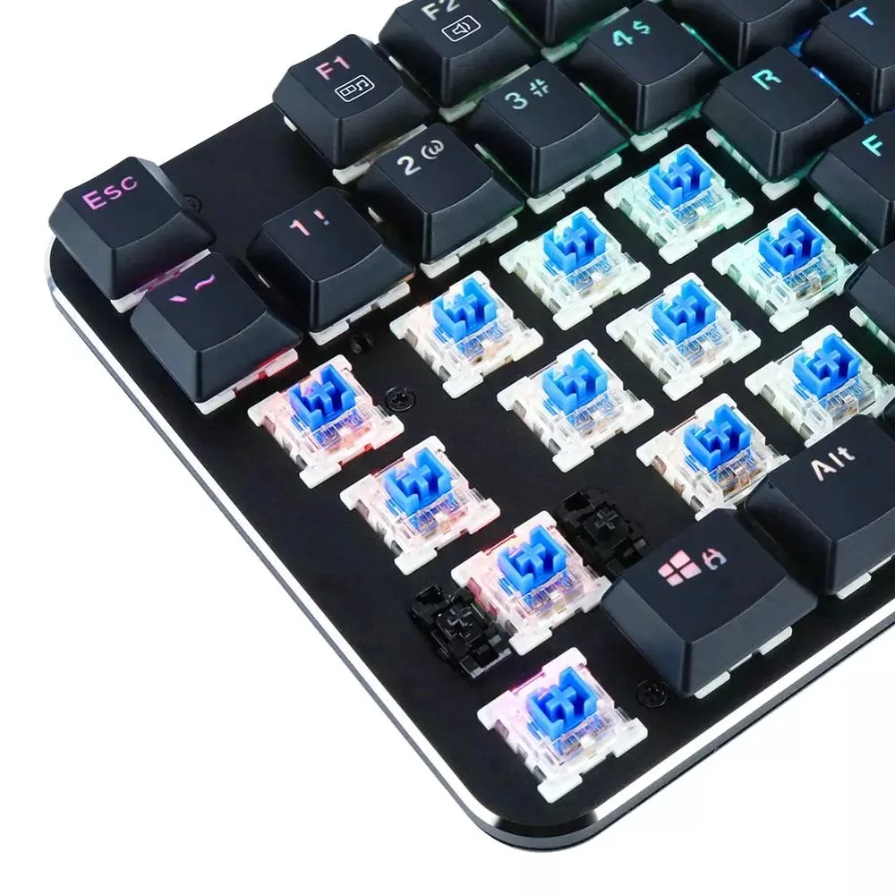 K630 – rgb backlit wired gaming keyboard, Ultra-thin, light, bass key, blue switch, 87 N keys, rocker (black) enlarge