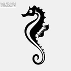 Модная Автомобильная наклейка Volkrays, морская лошадь, животное, рыба, аксессуары, светоотражающая виниловая наклейка черногобелого цвета, 6 см * 13 см