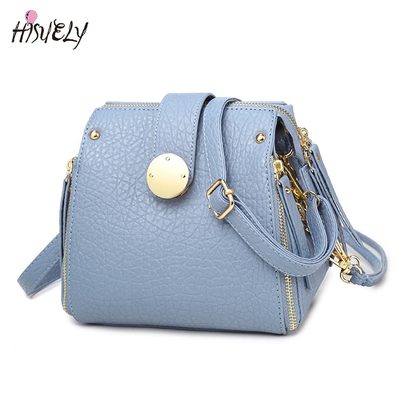 Элегантная Синяя женская сумка на плечо от HISUELY Маленькая цепочке с застежкой