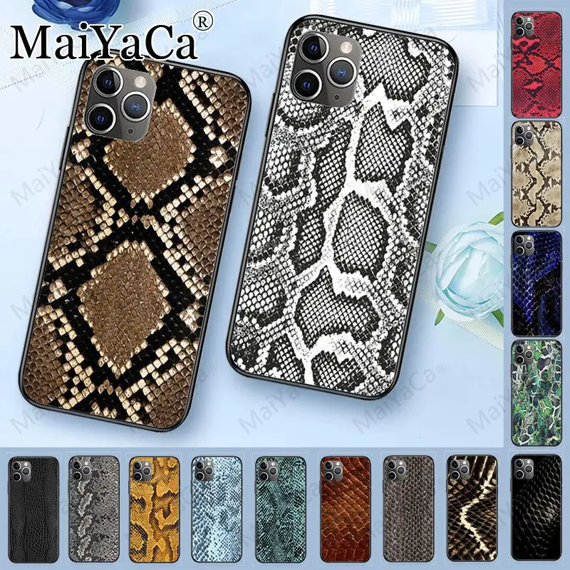 Змеиная кожа ТПУ Черный чехол для телефона iphone 11Pro 5s 6s 12pro 8plus x xs xr xsmax coque