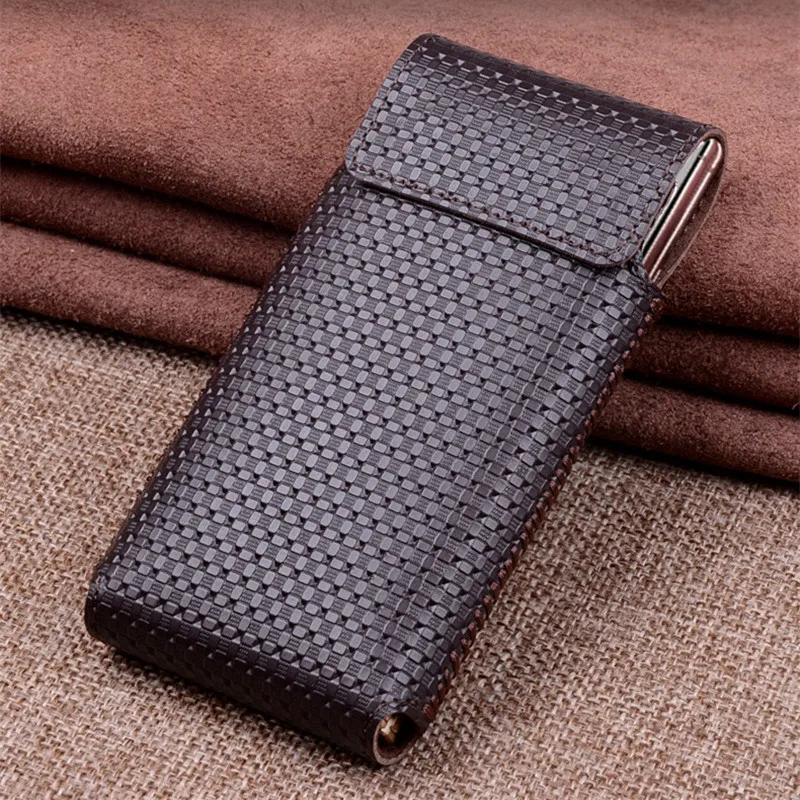 Handmade Genuine Leather Belt Waist Bag Pouch Cover for SAMSUNG Galaxy Z Fold 4 3 Fold3 Crocodile Oil Wax Magnetic Flip Case