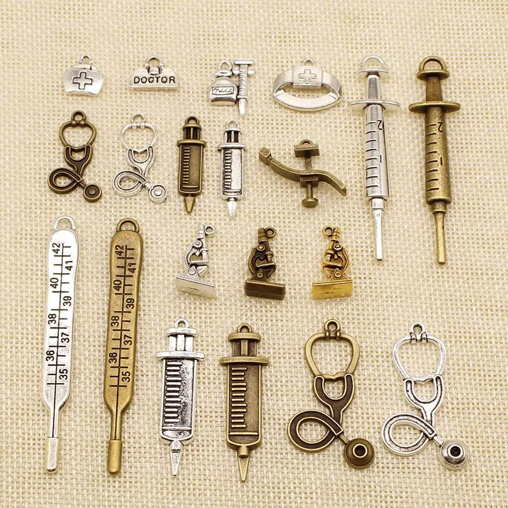 1 шт. ювелирные аксессуары Запчасти Шарм больничный микроскоп стетоскоп шприц