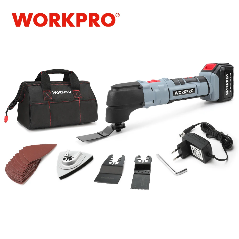 WORKPRO 20V Cordless Oscillating Tool Kit  Multifunction Power tool set with Bonus Accessories for Trimming,Sanding,Cutting