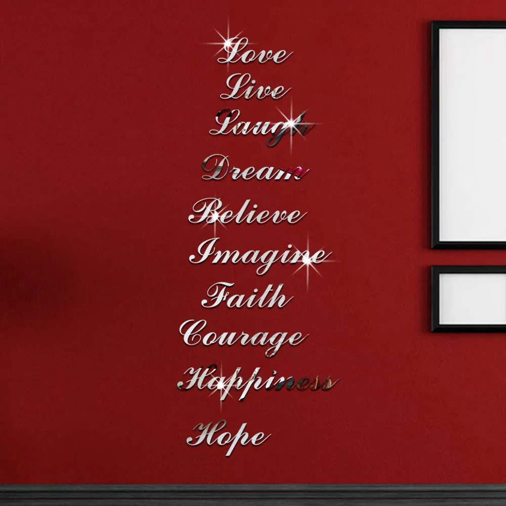 

JM123 mirror sticker diy creative personality English alphabet wall sticker decorative mirror sticker