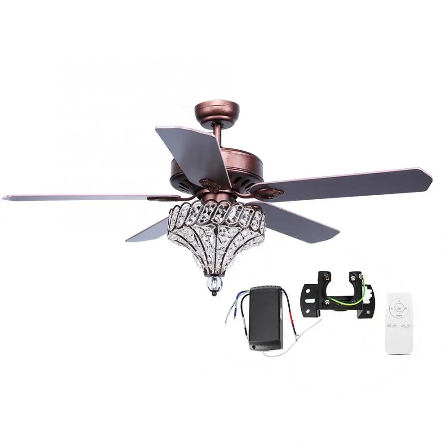 52 &quot3 светильник 5 лопастей светодиодный потолочный вентилятор хрустальная