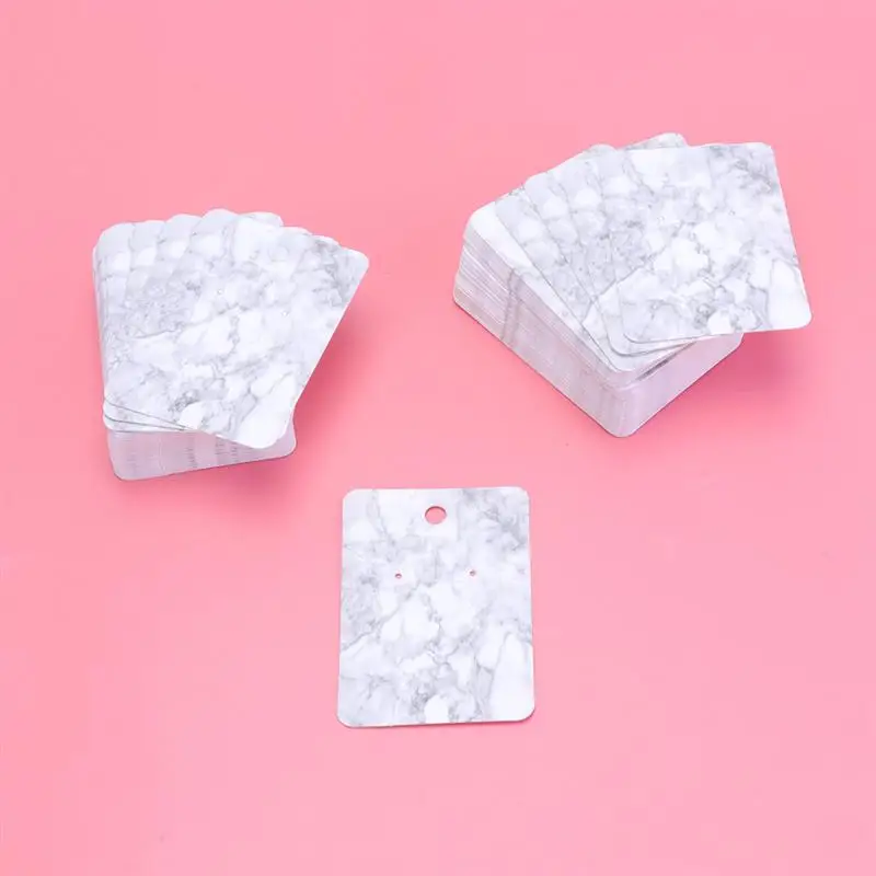 100 шт простое ожерелье с мраморным узором держатель для сережек Упаковочная