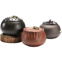 large chinese tea caddies ceramic organizer porcelain seal round simple tea caddies kitchen caja de te household products dg50tc
