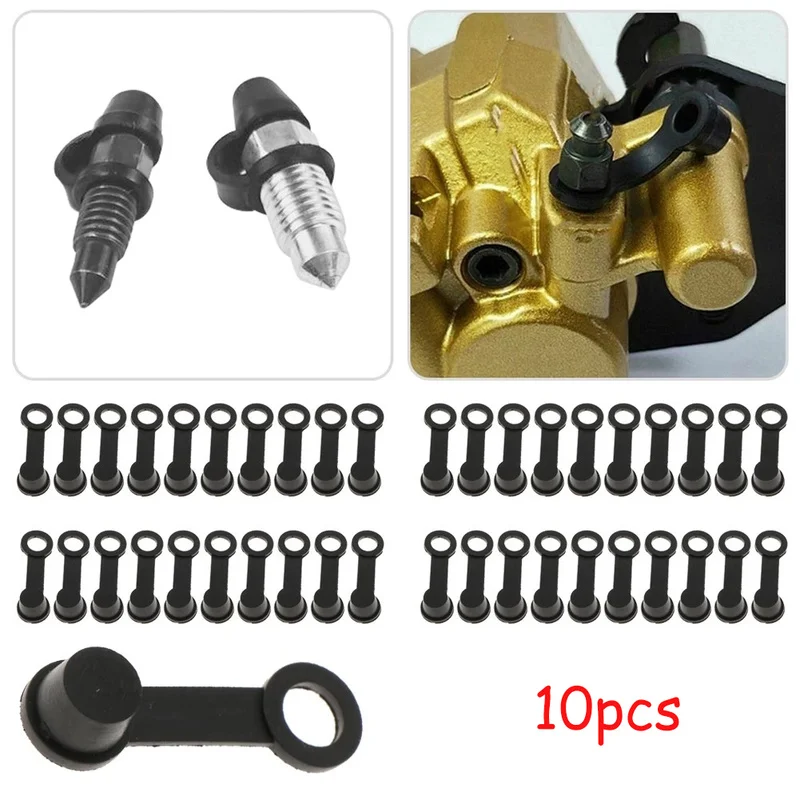 

10Pcs Brake Caliper Bleeder Screw Cap Pump Dust Cover 8MM Rubber Dust Cover Dustproof For Motorcycle Car