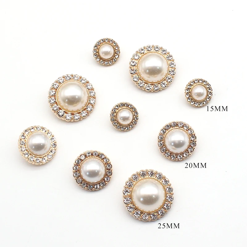 Пуговицы из сплава с жемчугом Ручная работа 5 шт./лот золотистые смешанные