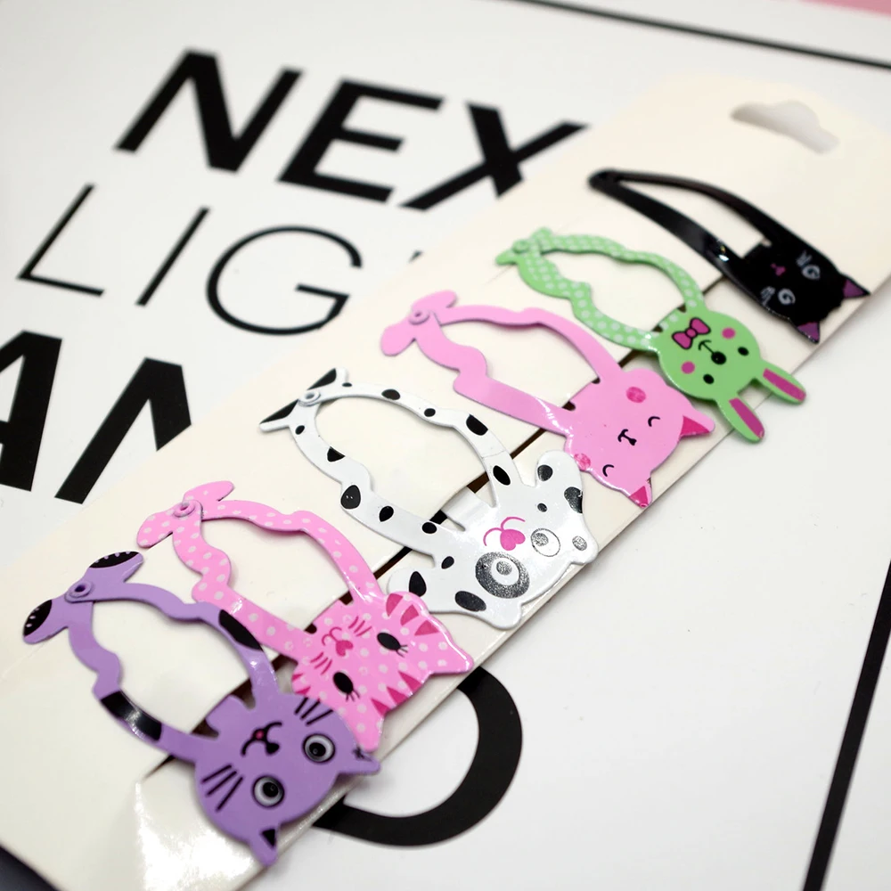 6 шт./лот набор заколок для волос с милыми животными женщин девочек молодые