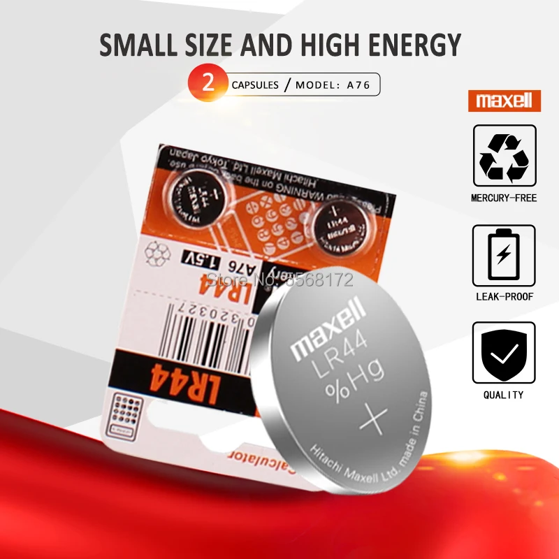 2 шт. 100% оригинал для Maxell LR44 A76 AG13 SR1154 357 LR 44 1 5 V кнопочные батареи монет щелочные