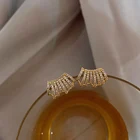 Корейские популярные модные ювелирные изделия, изысканные инкрустированные цирконами Серьги из настоящего золота 14 к, стиль C, темпераментные женские серьги для выпусквечерние вечера