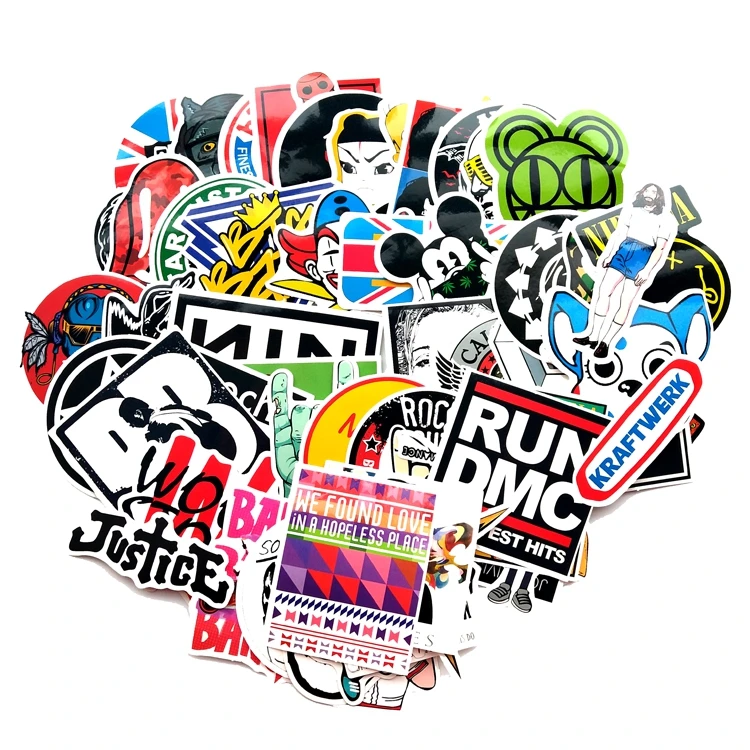 60 шт. рок наклейки в стиле хип хоп граффити панк музыка уличное искусство для