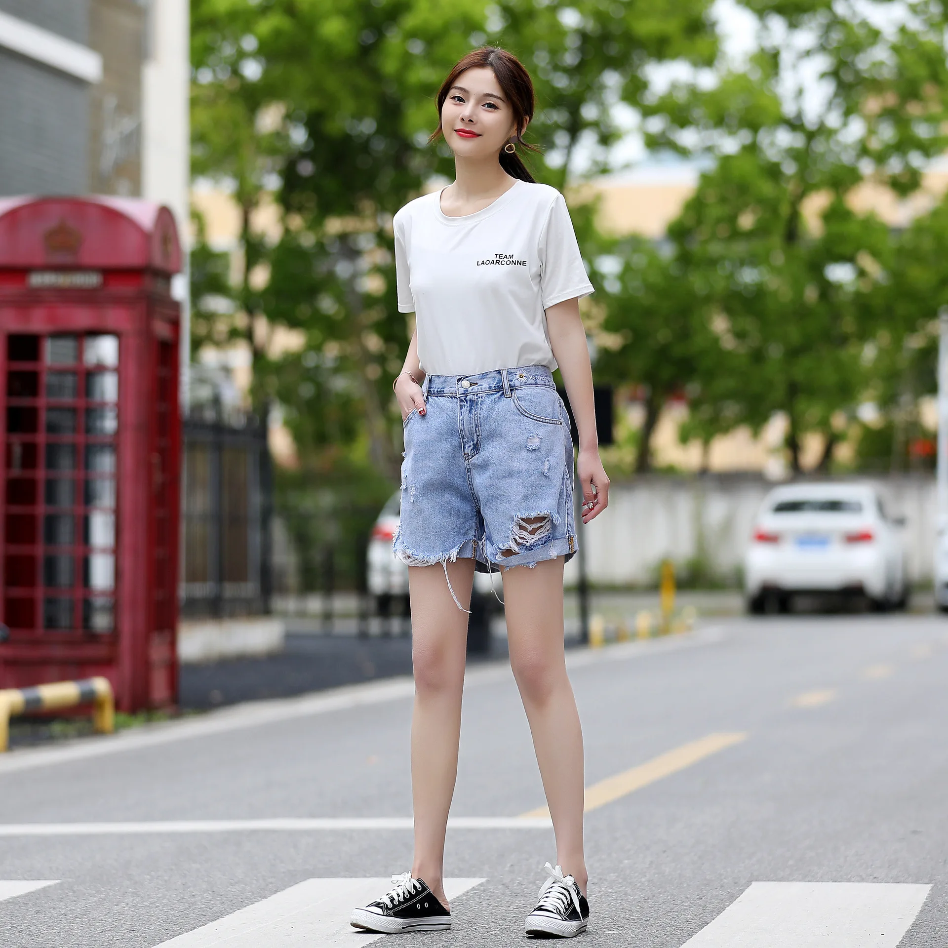 Женские летние джинсовые штаны женские синие шорты свободные модные брюки