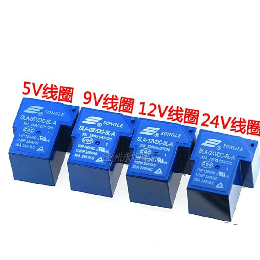 10 шт./лот SLA 05VDC SL A/SLA 09VDC 12VDC 24VDC A 5 в 9 12 В 24 4P 4Pin T90 30A реле|power relay|30a power relaypower relay 30a |