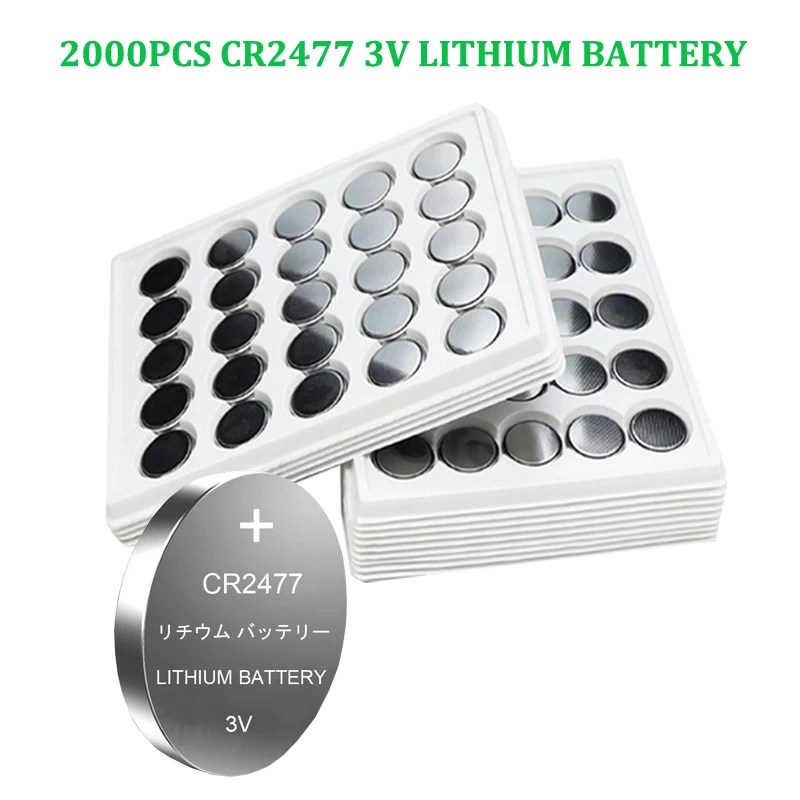 

2000pcs CR2477 CR 2477 2477 3V button battery LM2477 KCR2477 ECR2477 3V lithium batteries Coin Cell battery Batteria Wholesale