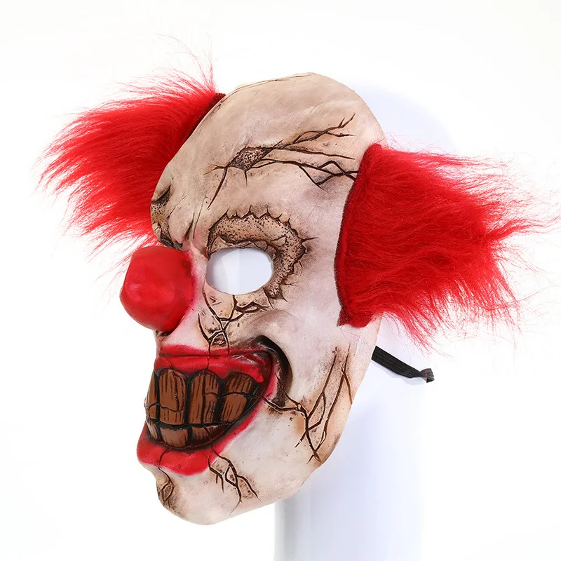 Маска Джокера с красными волосами в носу косплей страшный ужас демон дьявол
