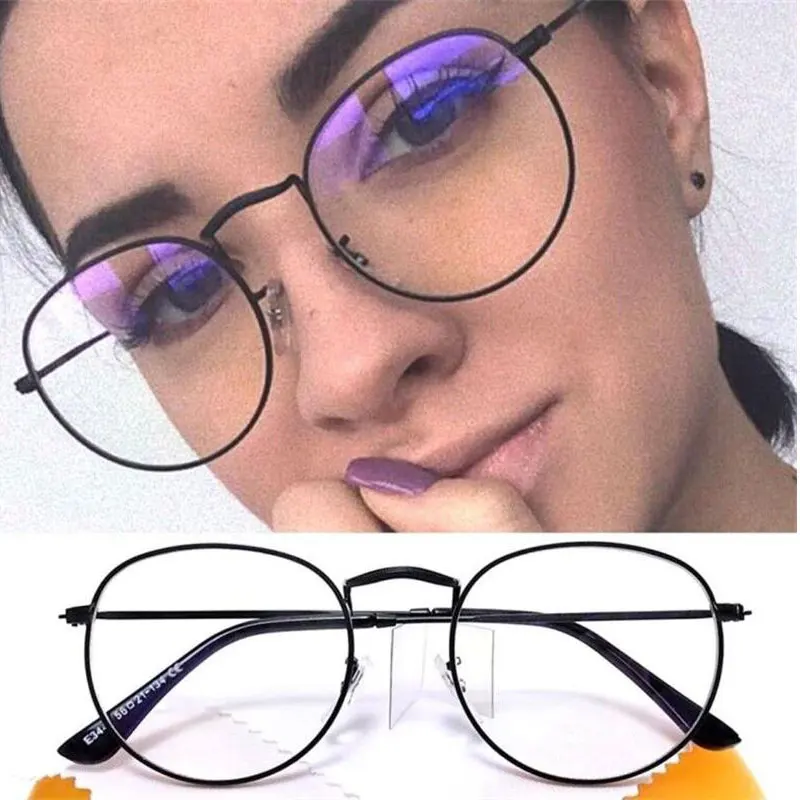 Круглые прозрачные очки с прозрачными линзами в стиле ретро модная оправа для