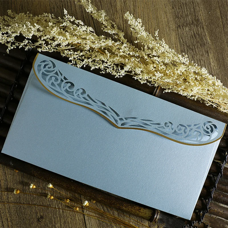 25pcs/lot Red Envelope Hot Stamping Wedding Invitation Card Festival Greeting Pure Color | Дом и сад