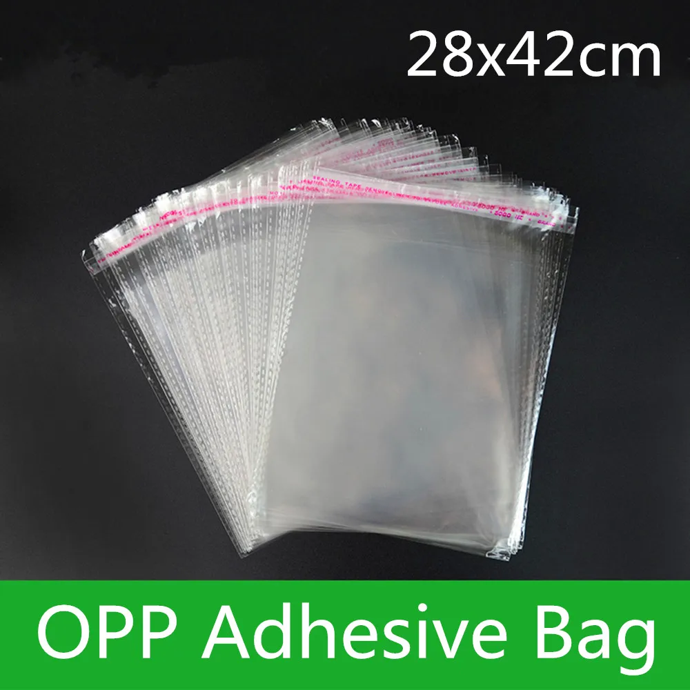 100pcs 28*42cm Self Adhesive Clear OPP/Poly Wedding Dresses Bag Transparent OPP Plastic Baby Clothing Packaging | Дом и сад