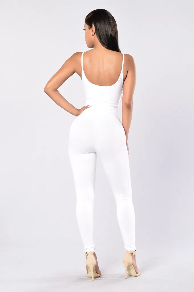 

FNOCE summer women;s playsuits sexy fashion casual solid color sleeveless Tight Backless slim Strap Jumpsuit trousers
