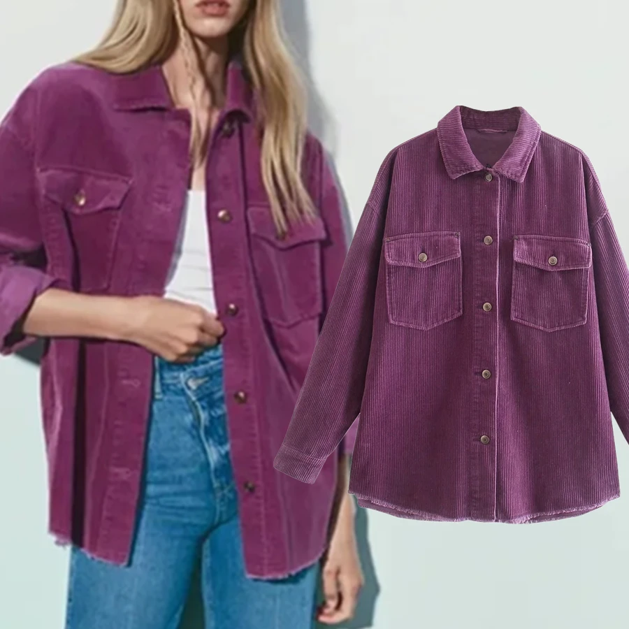 

Withered Winter Jacket Women England High Street Vintage Boyfriend Oversize Corduroy Pockets Casaco Feminino Jaqueta Feminina