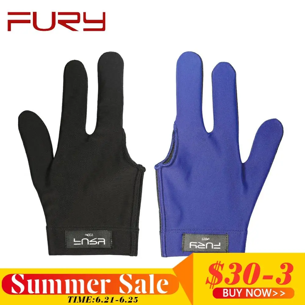 

FURY Pool Cue Billar Gloves Black Blue 2 Options Three-finger Non-slip Breathable Comfortable Professional Billiard Accessories