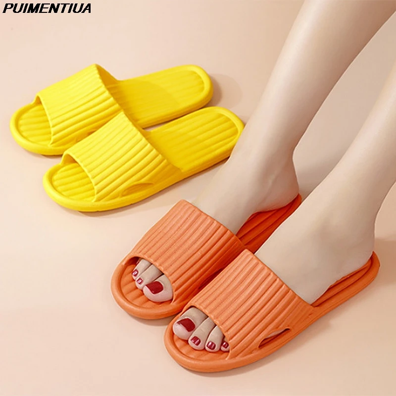 

Шлепанцы из ЭВА для мужчин и женщин, мягкие сандалии для дома и душа, Нескользящие, плоская подошва, для всей семьи, летние