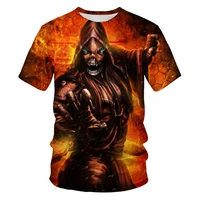 2021 new design t shirt men heavy metal death skull 3d printed t shirt casual style t shirt street top