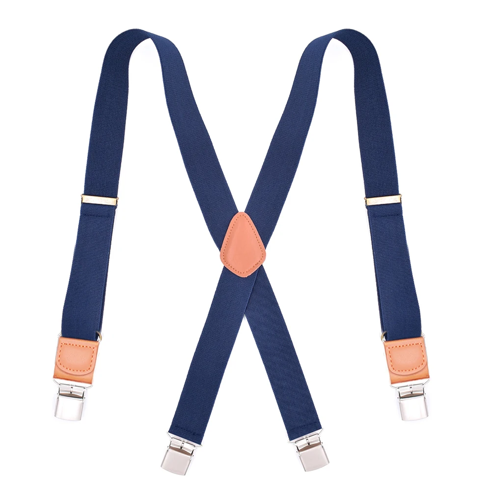 Сверхпрочные кожаные подтяжки большого размера для мужчин регулируемые