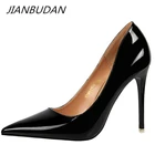 JIANBUDANновые туфли-лодочки; Пикантные вечерние туфли с острым носком на высоком каблуке из лакированной кожи; Модные офисные туфли на тонком каблуке