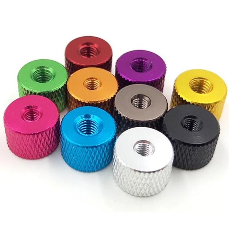 10 шт. алюминиевая накатанная гайка M3 M4 накатанные ручные гайки из алюминиевого