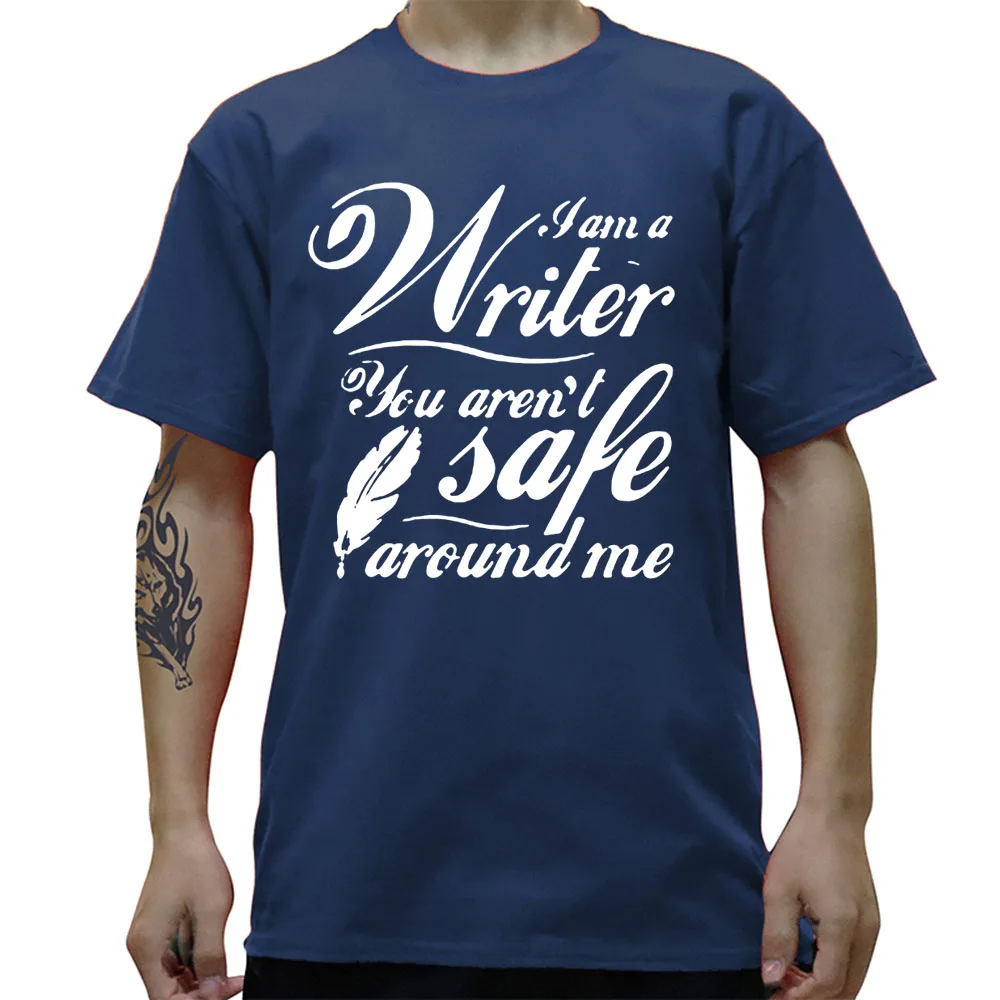 Я писатель на день рождения забавные унисекс Графический Модный Новый хлопковый
