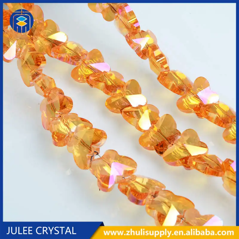 A52-001 JuleeCrystal 10 мм 14 мм хрустальные бусины в форме бабочки для украшения дома - Цвет: A52-001